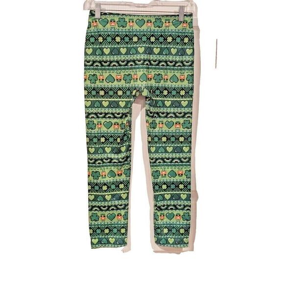 No Boundaries Size Medium St Patrick's Day Leggings With‎ Leprechauns Irish - Picture 1 of 3